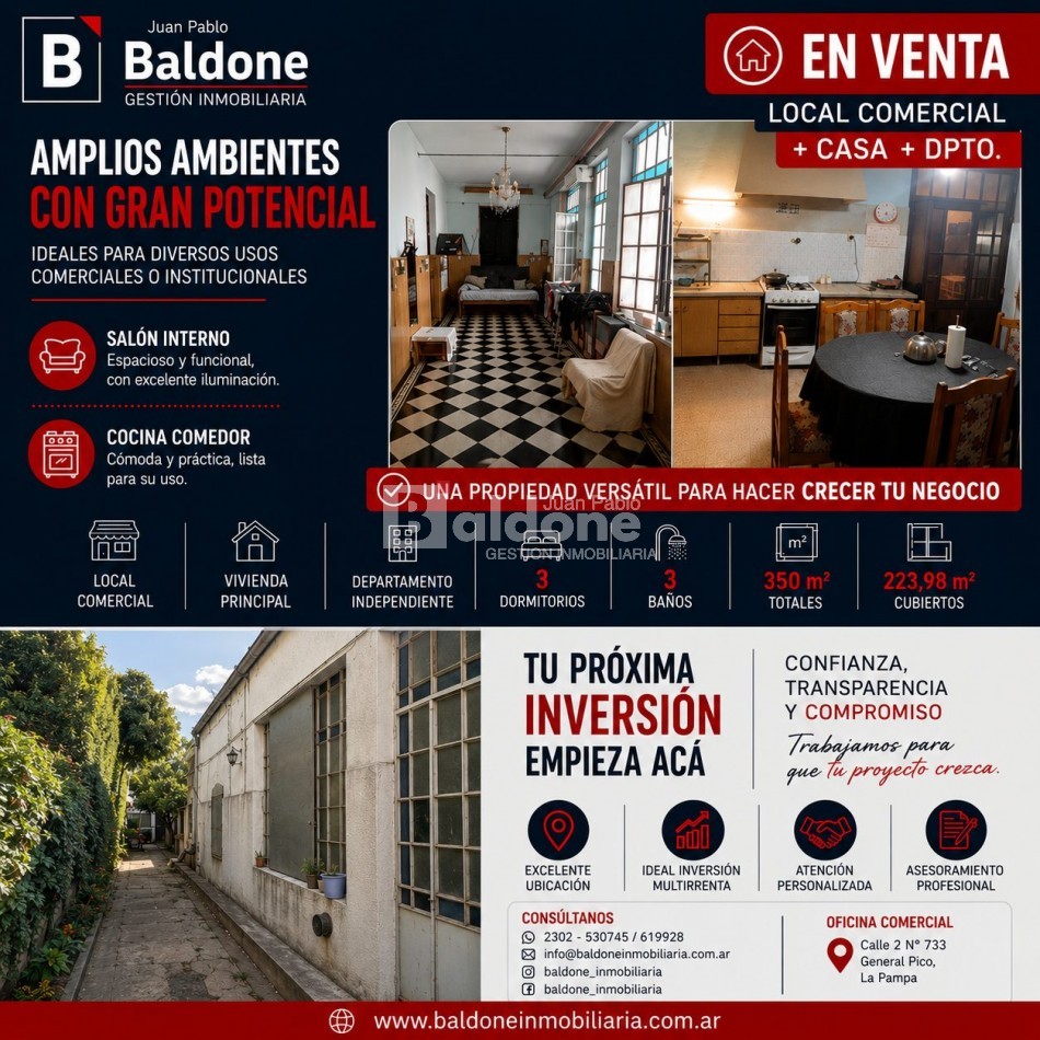 EN VENTA - LOCAL CENTRICO MULTIRRENTA -CALLE 22 E/ 11 Y 13 - GRAL. PICO